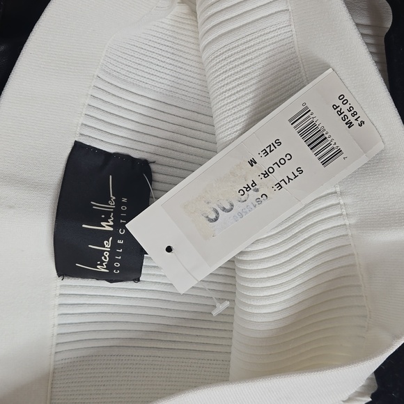 Nicole Miller White midi ribbed skirt - Picture 5 of 9